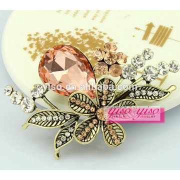 Vente en gros antiquaire princesse princesse strass broche fleur